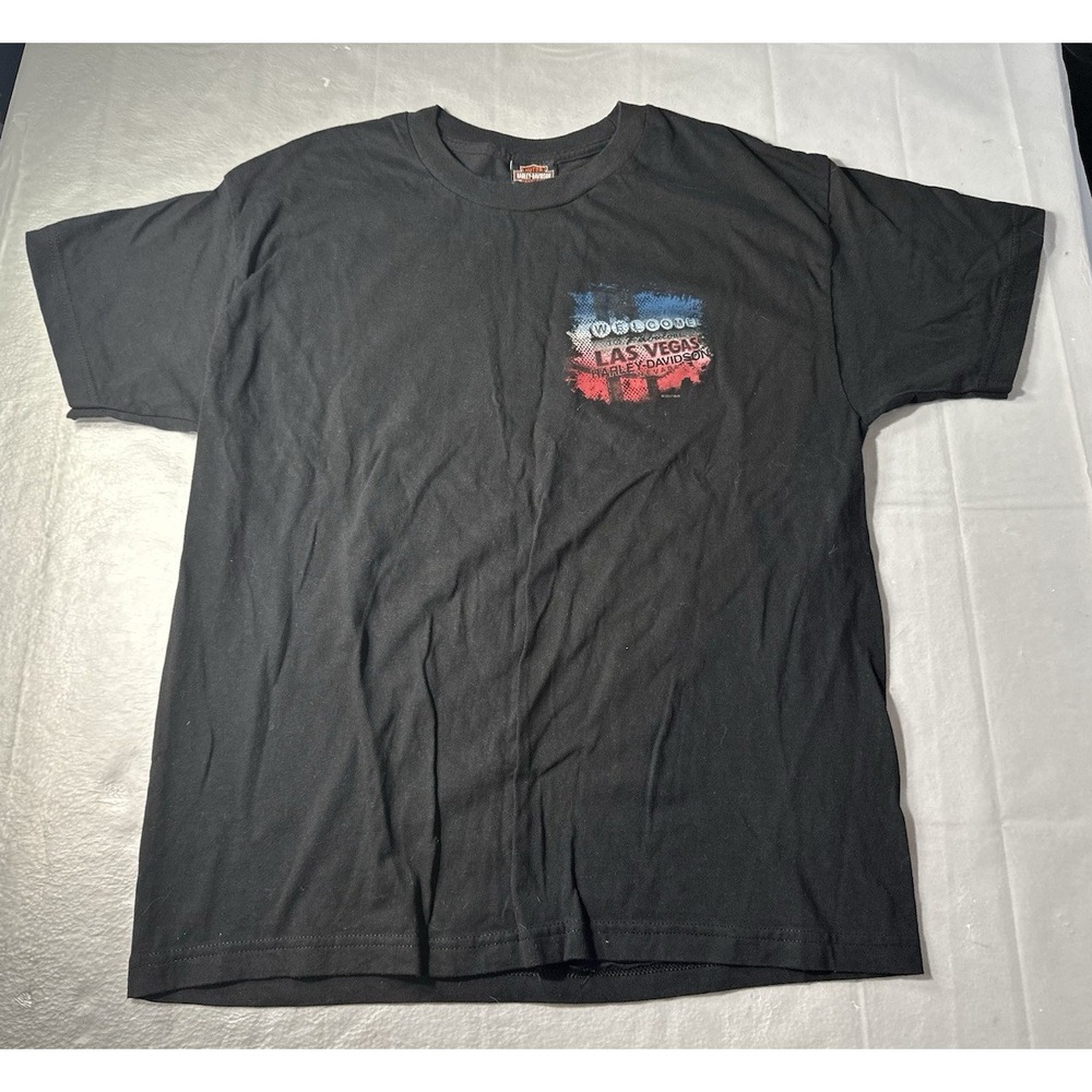 Harley-Davidson Shirt Mens Large Black Bar & Shield Las Vegas Graphic Tee Biker